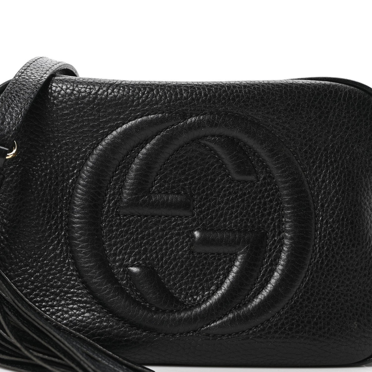 Pebbled Calfskin Small Soho Disco Bag Black product image 8, provided for visual reference and product detail review