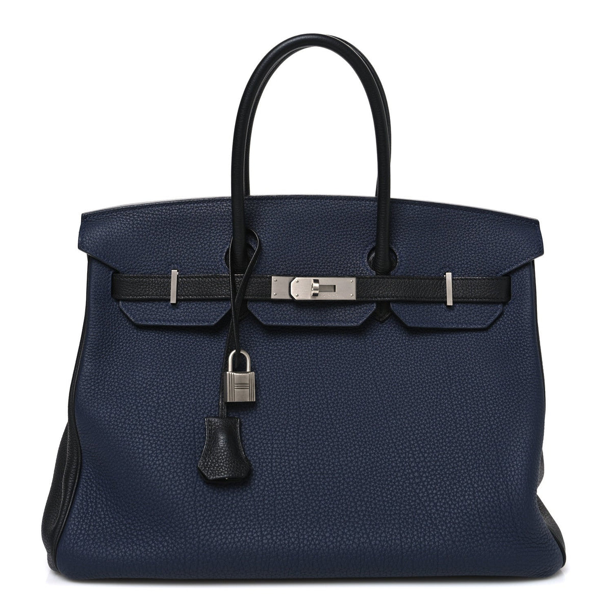 Togo Bi-Color Horseshoe Birkin 35 Bleu Nuit Black product image 1, provided for visual reference and product detail review
