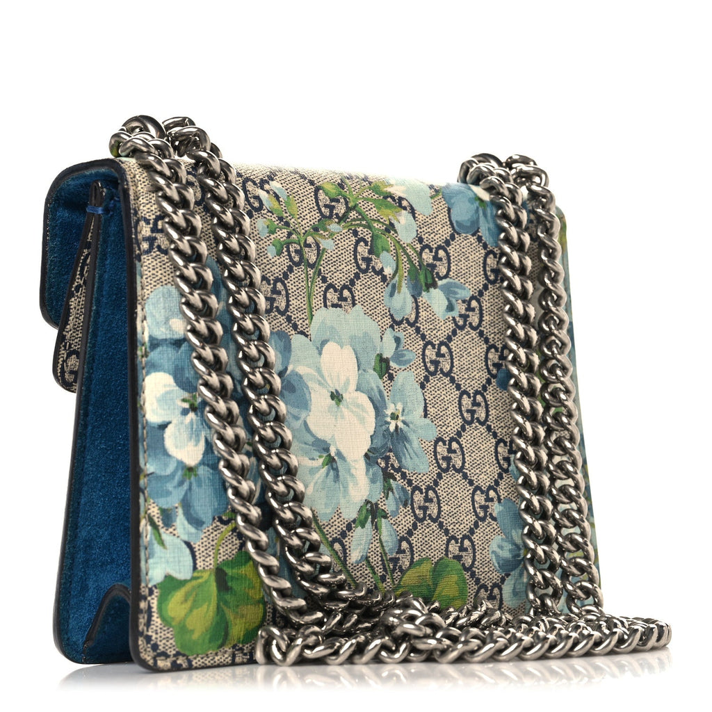 GG Supreme Monogram Blooms Mini Dionysus Shoulder Bag Beige Navy Vintage Blue product image 3, provided for visual reference