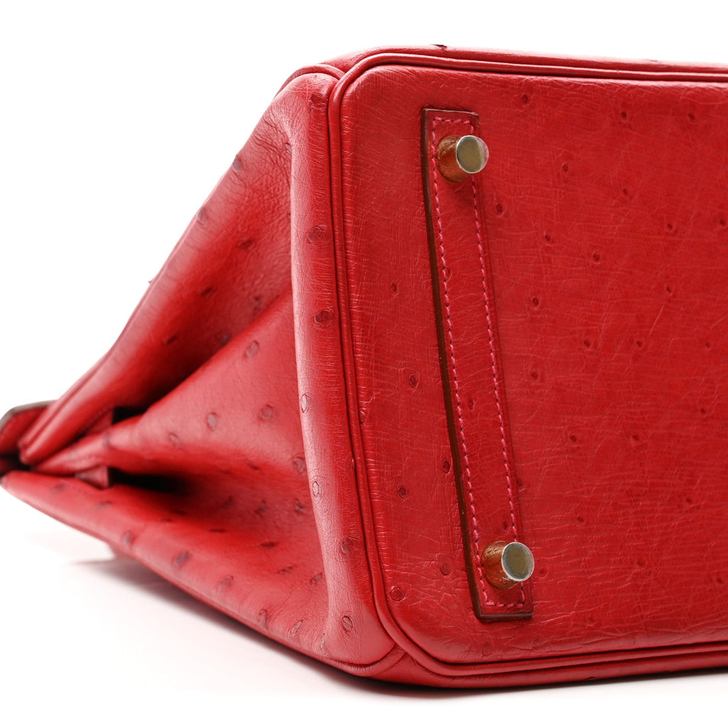 Ostrich Birkin 30 Rouge Vif product image 9, provided for visual reference and product detail review