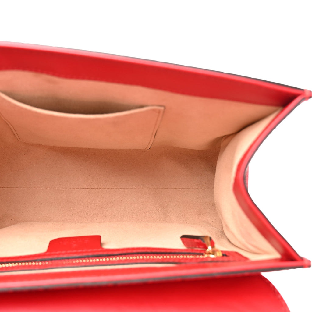 Guccissima Signature Small Padlock Top Handle Bag Hibiscus Red product image 5, provided for visual reference and product