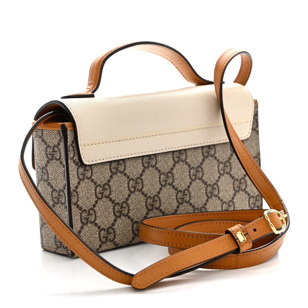 GG Supreme Monogram New Sakai Calfskin Mini Padlock Top Handle Shoulder Bag Beige Ebony Mystic White Sun Oil product image