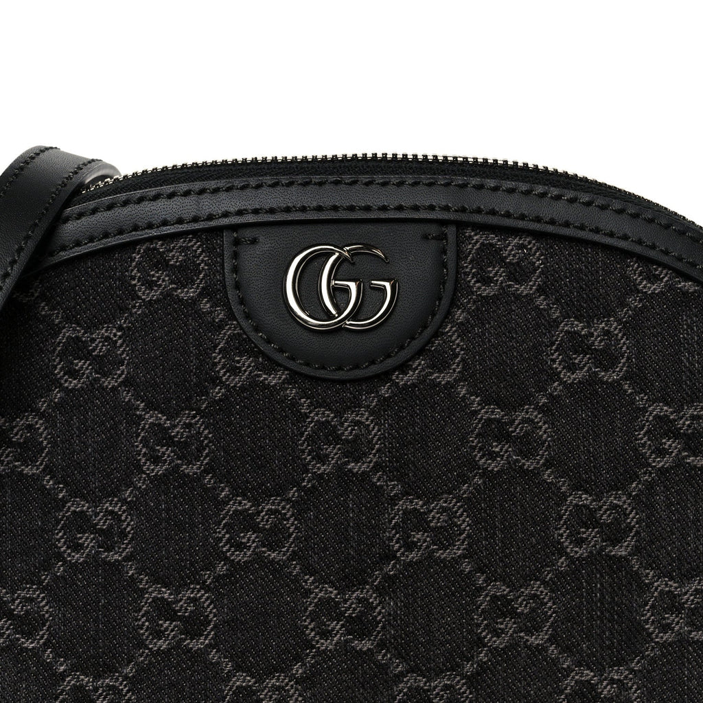Denim Cuoio Harness GG Monogram Small Ophidia Dome Shoulder Bag Black Medium Grey product image 8, provided for visual