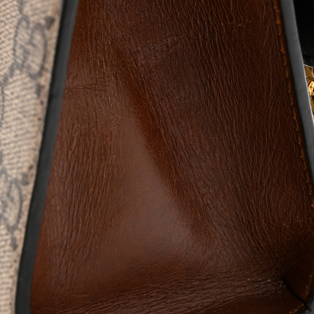 GG Supreme Monogram Calfskin Small Padlock Shoulder Bag Beige Black Cuir product image 13, provided for visual reference and