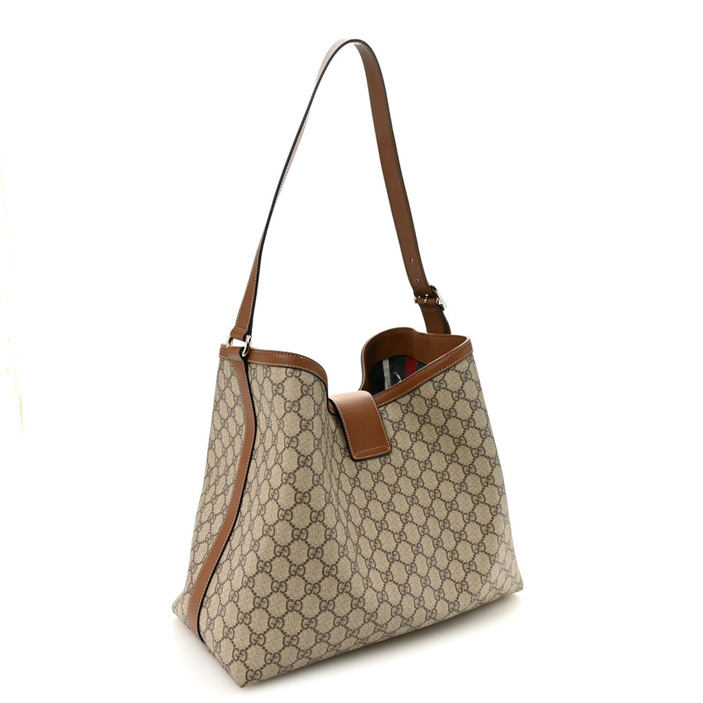 GG Icon Monogram Padlock Shoulder Bag Beige Dark Brown product image 3, provided for visual reference and product detail
