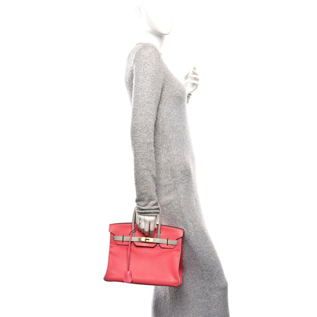 Chevre Mysore Horseshoe Birkin 30 Rose Lipstick Gris Perle product image 2, provided for visual reference and product detail