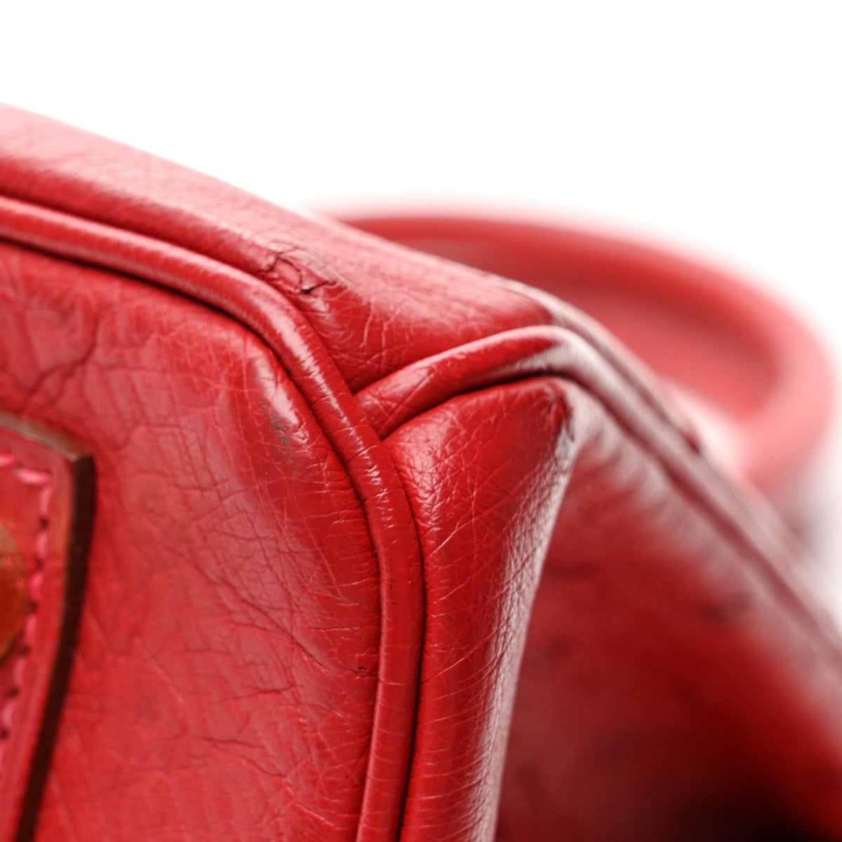 Ostrich Birkin 30 Rouge Vif product image 11, provided for visual reference and product detail review