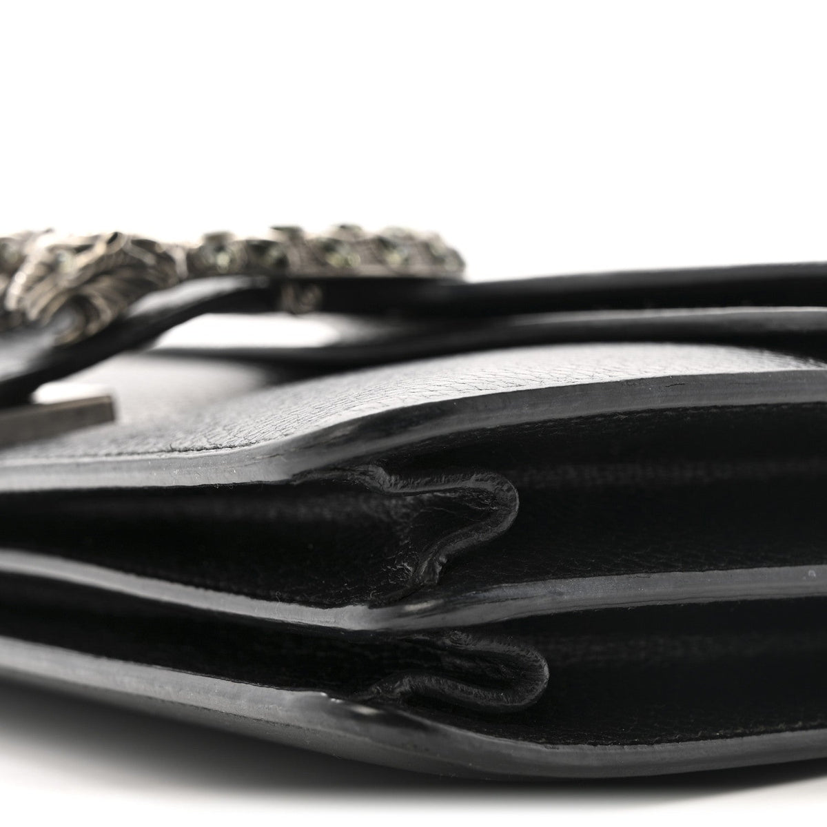 Pebbled Calfskin Small Dionysus Shoulder Bag Black product image 11, provided for visual reference and product detail review