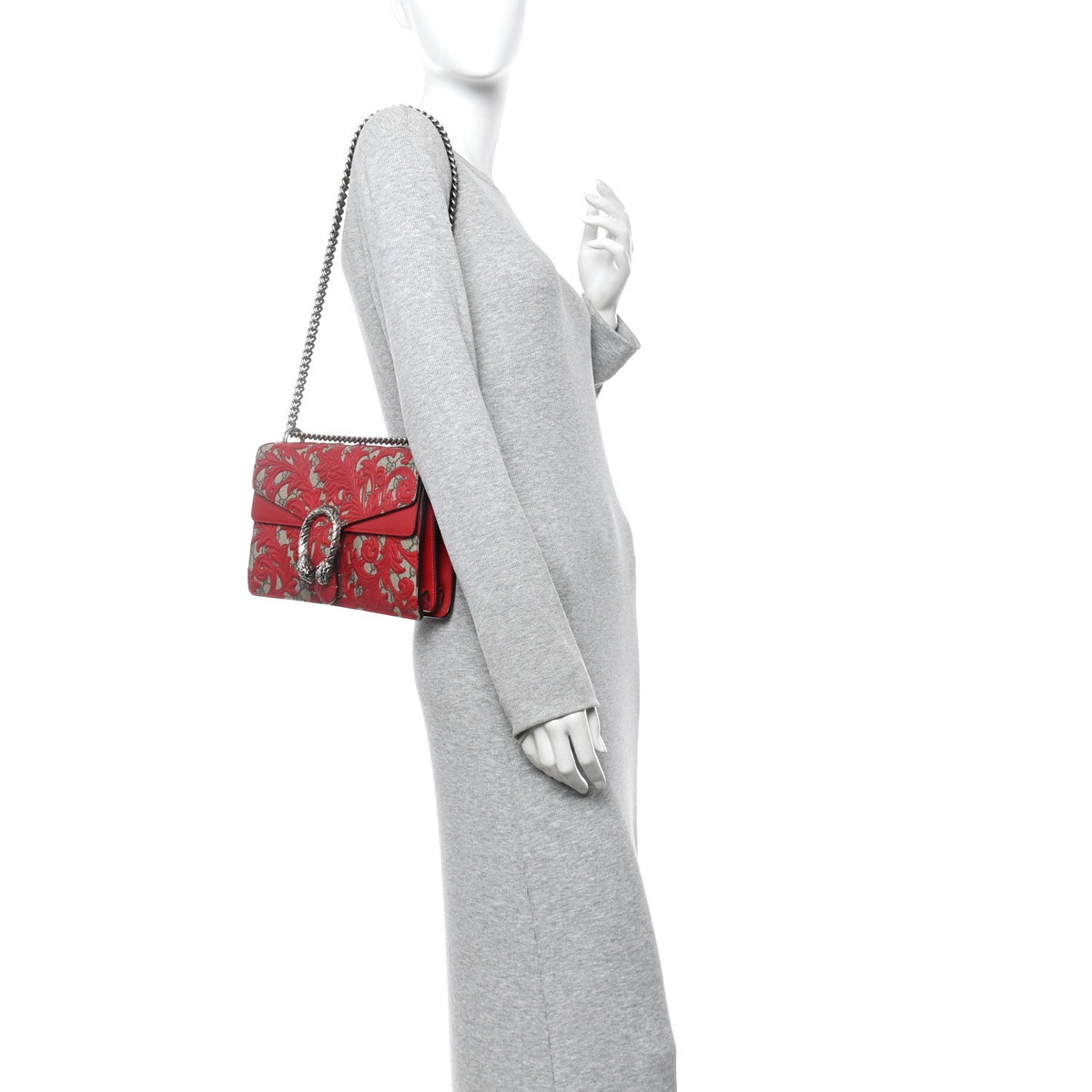 GG Supreme Monogram Arabesque Dionysus Shoulder Bag Hibiscus Red product image 2, provided for visual reference and product