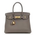 Taurillon Novillo Birkin 30 Gris Asphalte product image 1, provided for visual reference and product detail review