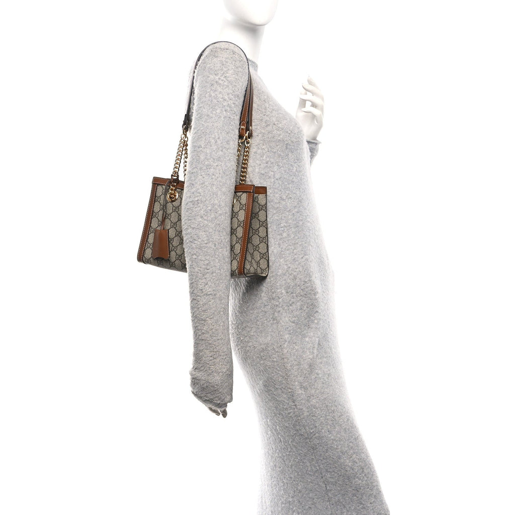 GG Supreme Monogram Calfskin Small Padlock Tote Beige Ebony Tuscany product image 2, provided for visual reference and