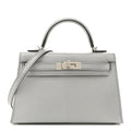 Metallic Chevre Chamkilight Mini Kelly Sellier 20 Argent product image 1, provided for visual reference and product detail