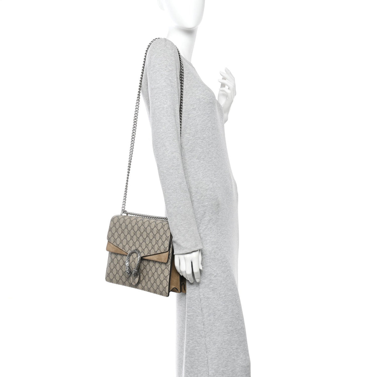 GG Supreme Monogram Medium Dionysus Shoulder Bag Taupe product image 2, provided for visual reference and product detail