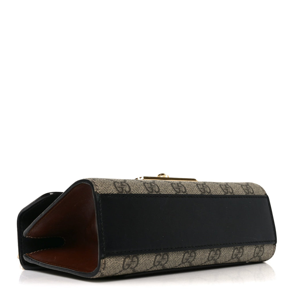 GG Supreme Monogram Calfskin Small Padlock Shoulder Bag Beige Black Cuir product image 4, provided for visual reference and