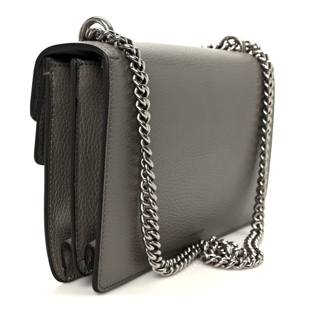 Pebbled Calfskin Small Dionysus Shoulder Bag Dusty Grey product image 3, provided for visual reference and product detail