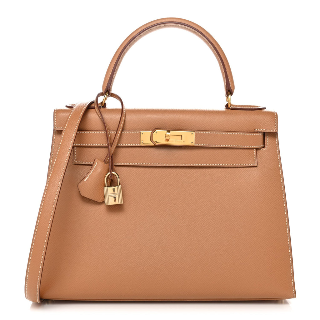 Courchevel Kelly Retourne 28 Camel product image 1, provided for visual reference and product detail review
