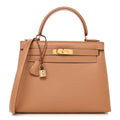 Courchevel Kelly Retourne 28 Camel product image 1, provided for visual reference and product detail review