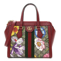 GG Supreme Monogram Flora Web Small Ophidia Tote Bag Red product image 1, provided for visual reference and product detail