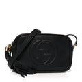 Pebbled Calfskin Small Soho Disco Bag Black product image 1, provided for visual reference and product detail review