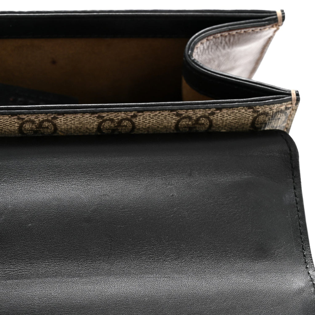 GG Supreme Monogram Calfskin Small Padlock Shoulder Bag Beige Black Cuir product image 12, provided for visual reference and