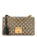 GG Supreme Monogram Bees Medium Padlock Shoulder Bag Beige Oro Black product image 1, provided for visual reference and