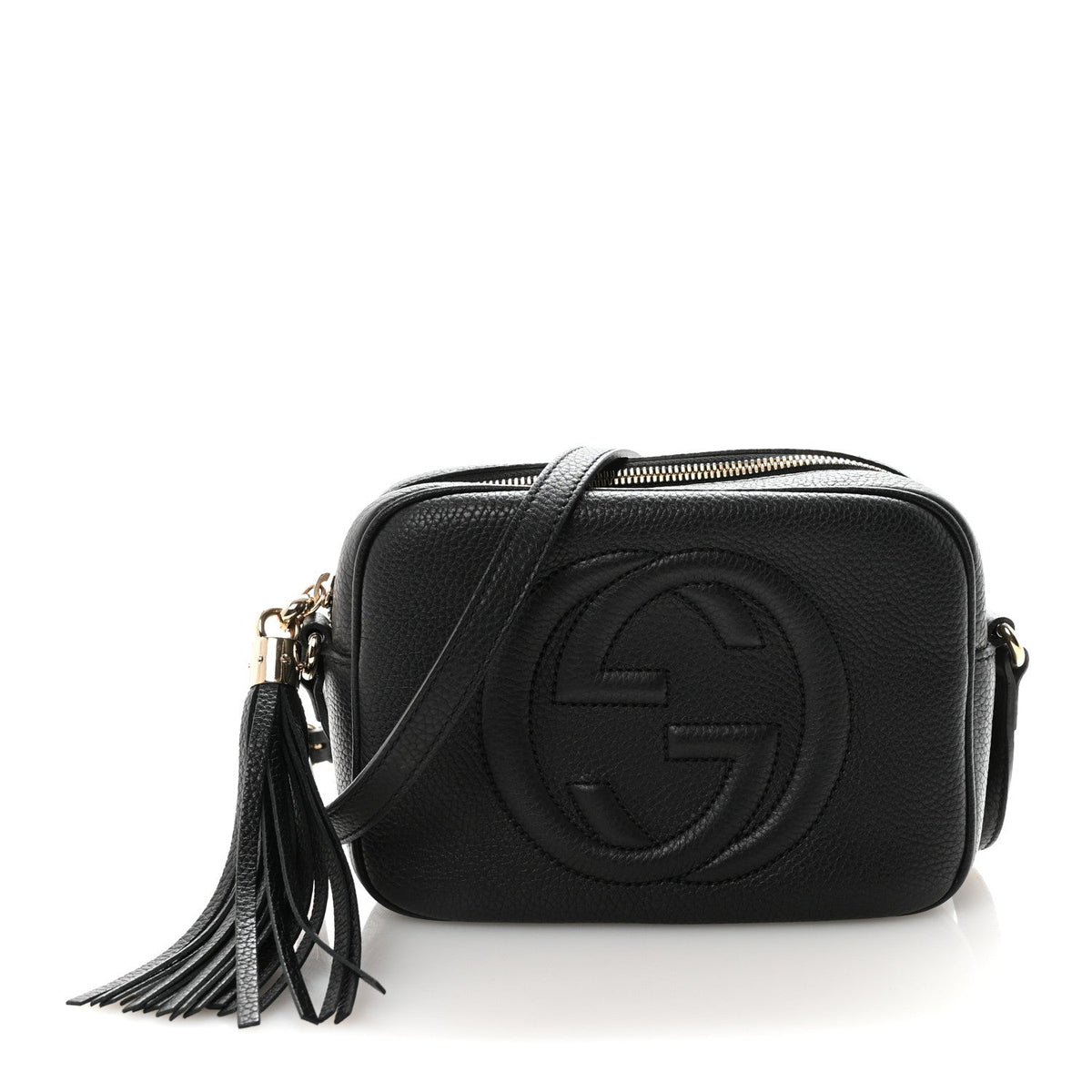 Pebbled Calfskin Small Soho Disco Bag Black product image 1, provided for visual reference and product detail review