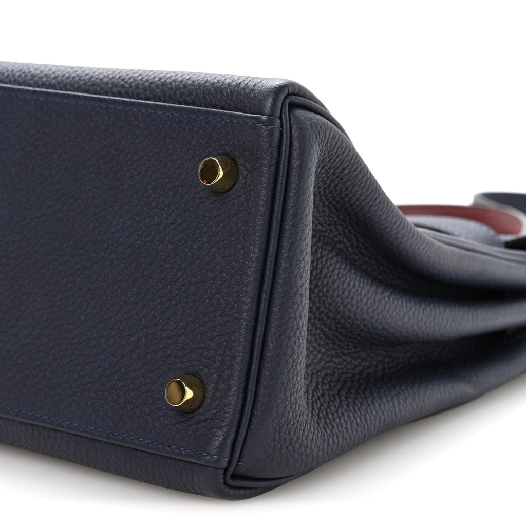 Togo Horseshoe Au Galop Kelly Retourne 28 Bleu Nuit Rouge H Fauve product image 10, provided for visual reference and