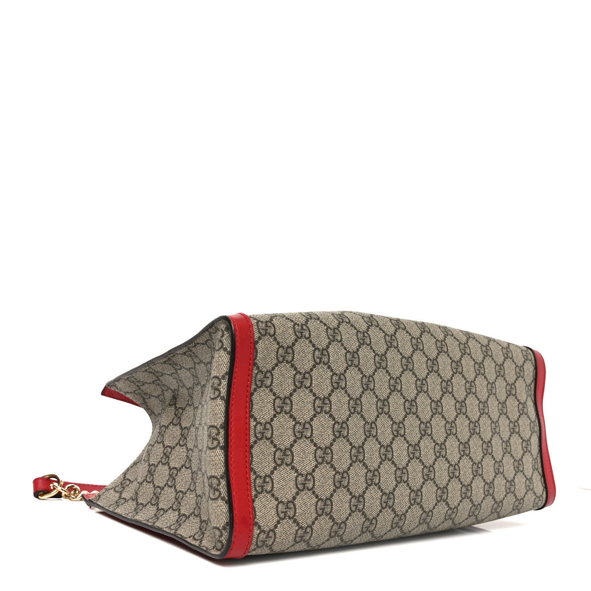 GG Supreme Monogram Medium Padlock Tote Hibiscus Red product image 4, provided for visual reference and product detail review