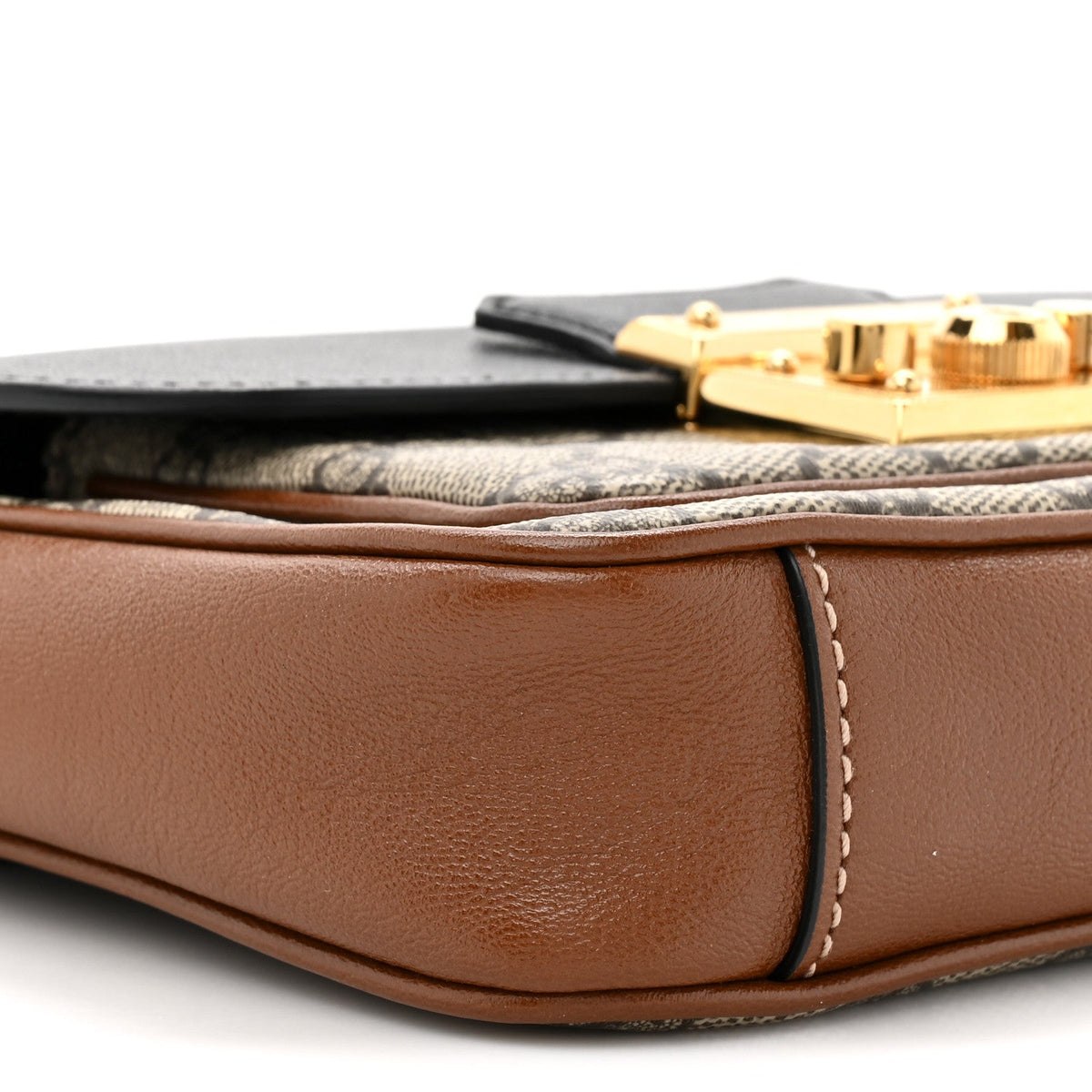 GG Supreme Monogram New Sakai Lux Calfskin Mini Padlock Flap Pocket Shoulder Bag Beige Ebony Black Cuir product image 10,