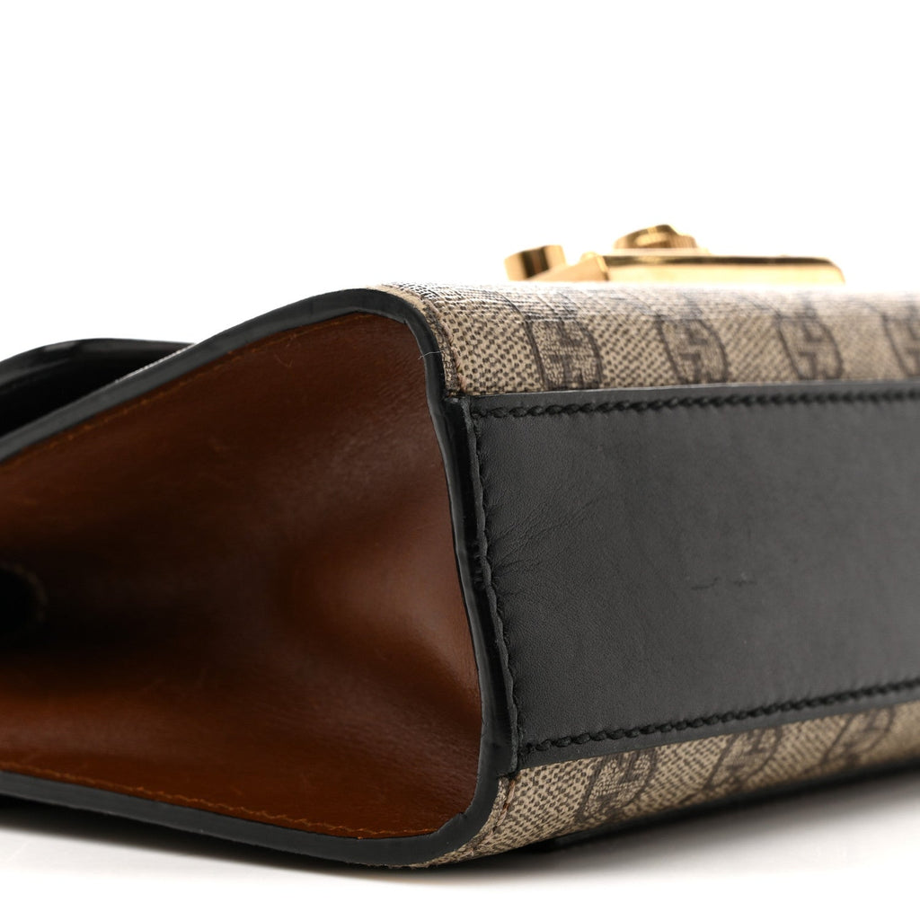 GG Supreme Monogram Calfskin Small Padlock Shoulder Bag Beige Black Cuir product image 9, provided for visual reference and