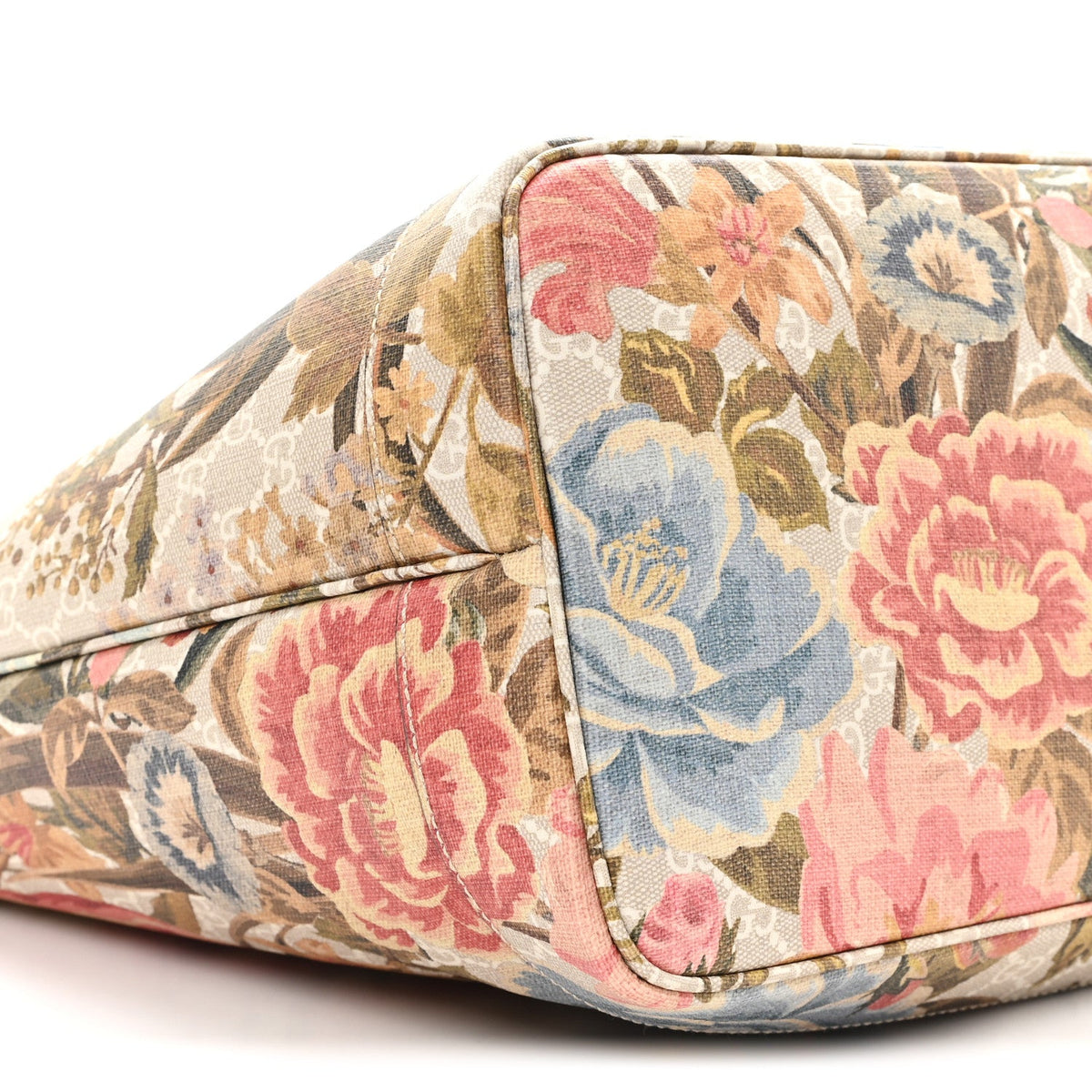GG Supreme Monogram Water Flora Web Large Ophidia Tote Beige White Multicolor product image 9, provided for visual reference