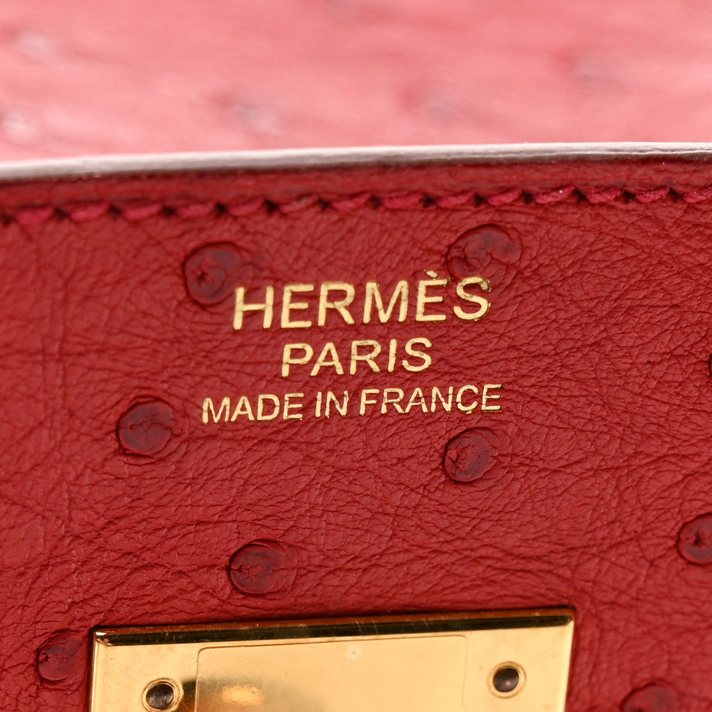 Ostrich Birkin 30 Rouge Vif product image 6, provided for visual reference and product detail review