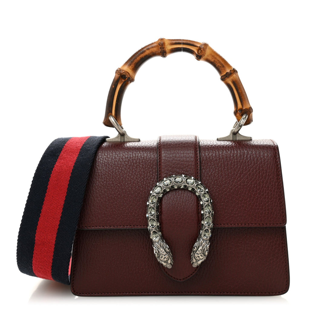 Dollar Calfskin Crystal Web Mini Dionysus Bamboo Top Handle Bag Vintage Bordeaux Black Diamond product image 1, provided for