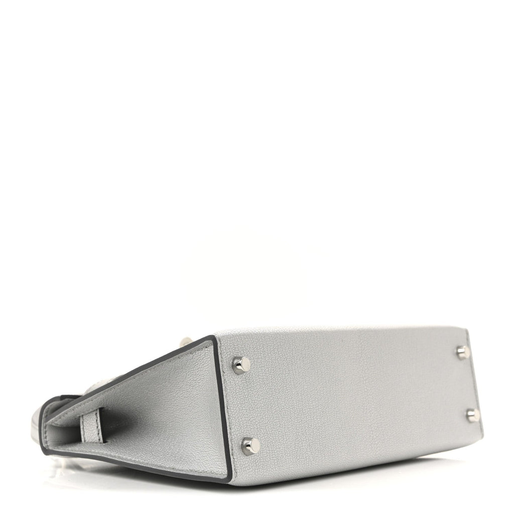 Metallic Chevre Chamkilight Mini Kelly Sellier 20 Argent product image 4, provided for visual reference and product detail
