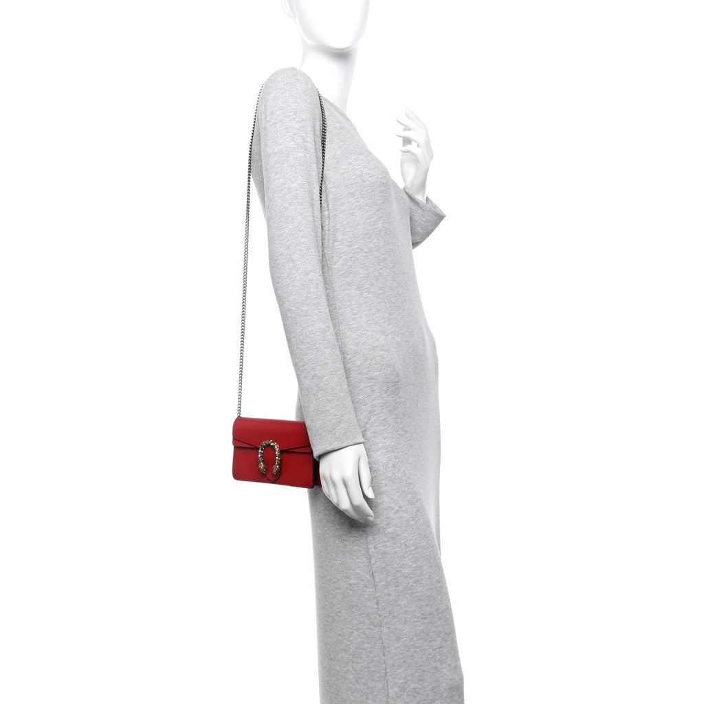 Calfskin Super Mini Dionysus Shoulder Bag Hibiscus Red product image 2, provided for visual reference and product detail