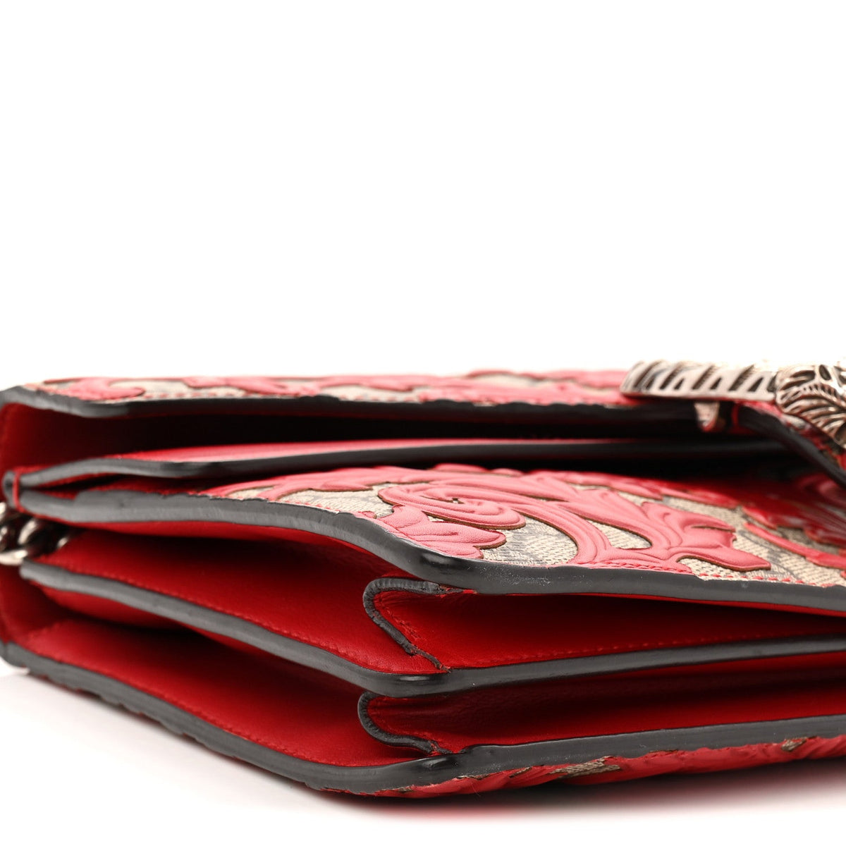 GG Supreme Monogram Arabesque Dionysus Shoulder Bag Hibiscus Red product image 10, provided for visual reference and product