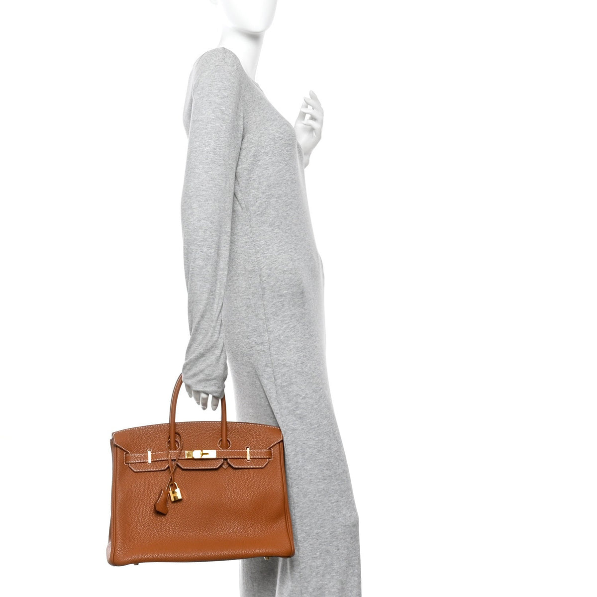 Taurillon Clemence Birkin 35 Gold product image 2, provided for visual reference and product detail review