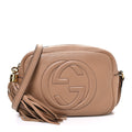 Pebbled Calfskin Small Soho Disco Bag Rose Beige product image 1, provided for visual reference and product detail review