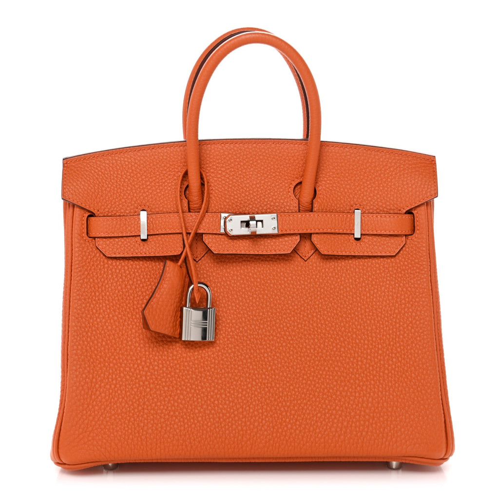 Togo Birkin 25 Orange product image 1, provided for visual reference and product detail review
