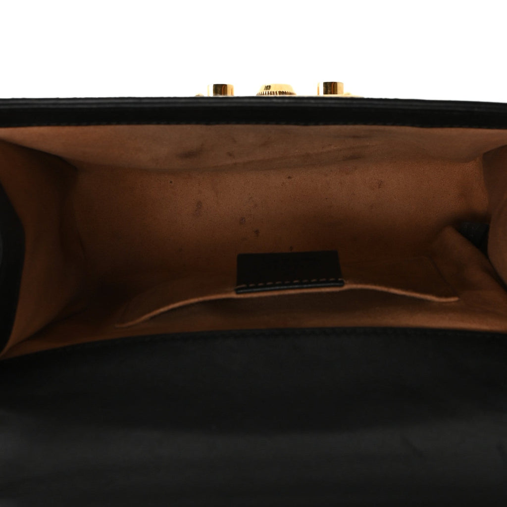 Calfskin GG Supreme Monogram Small Padlock Shoulder Bag Black Gold product image 5, provided for visual reference and