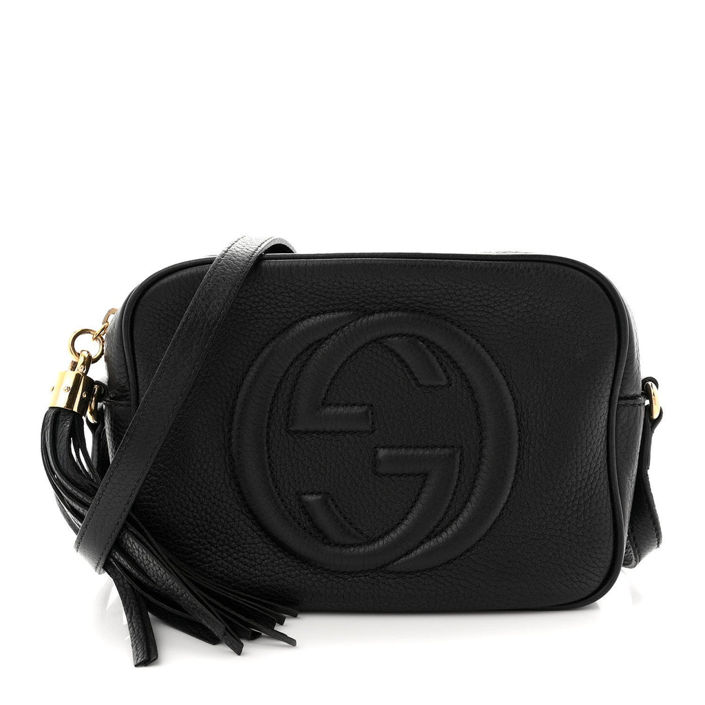 Pebbled Calfskin Small Soho Disco Bag Black product image 1, provided for visual reference and product detail review