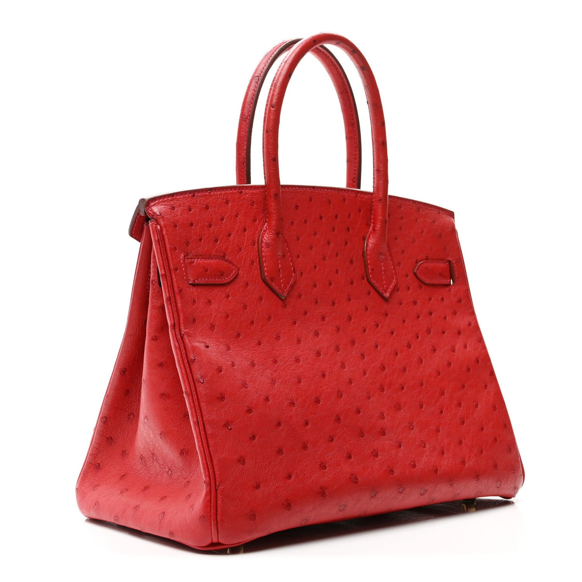 Ostrich Birkin 30 Rouge Vif product image 3, provided for visual reference and product detail review
