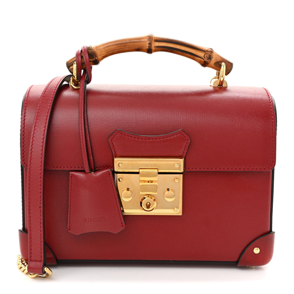 Azalea Calfskin Small Padlock Bamboo Shoulder Bag Romantic Cerise product image 1, provided for visual reference and product
