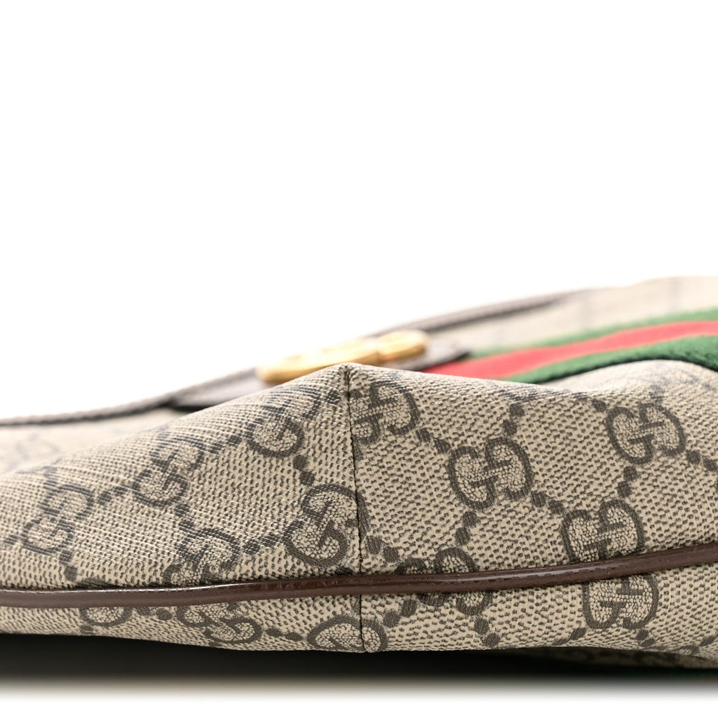 GG Supreme Monogram Web Small Ophidia Half Moon Hobo Brown product image 9, provided for visual reference and product detail