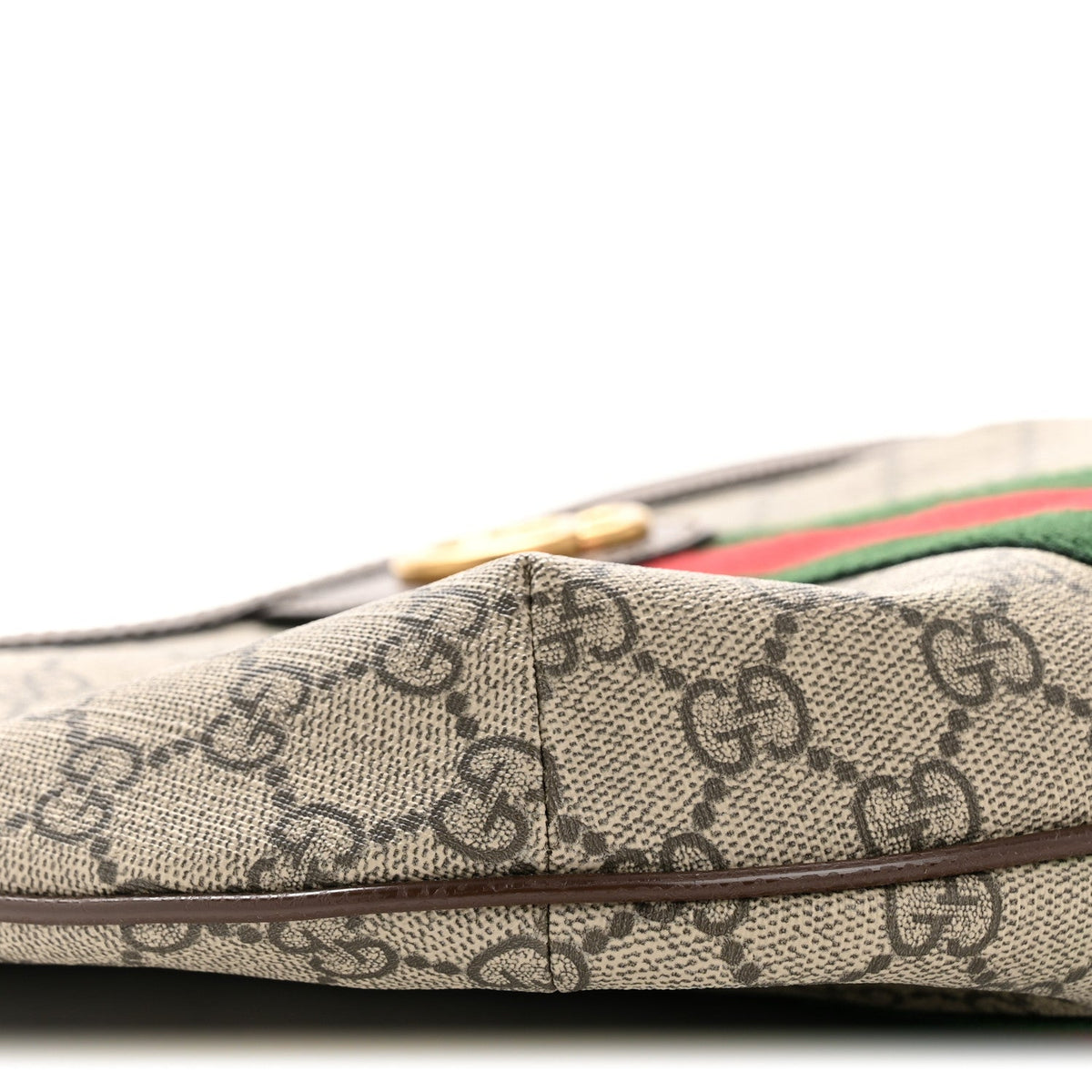 GG Supreme Monogram Web Small Ophidia Half Moon Hobo Brown product image 9, provided for visual reference and product detail