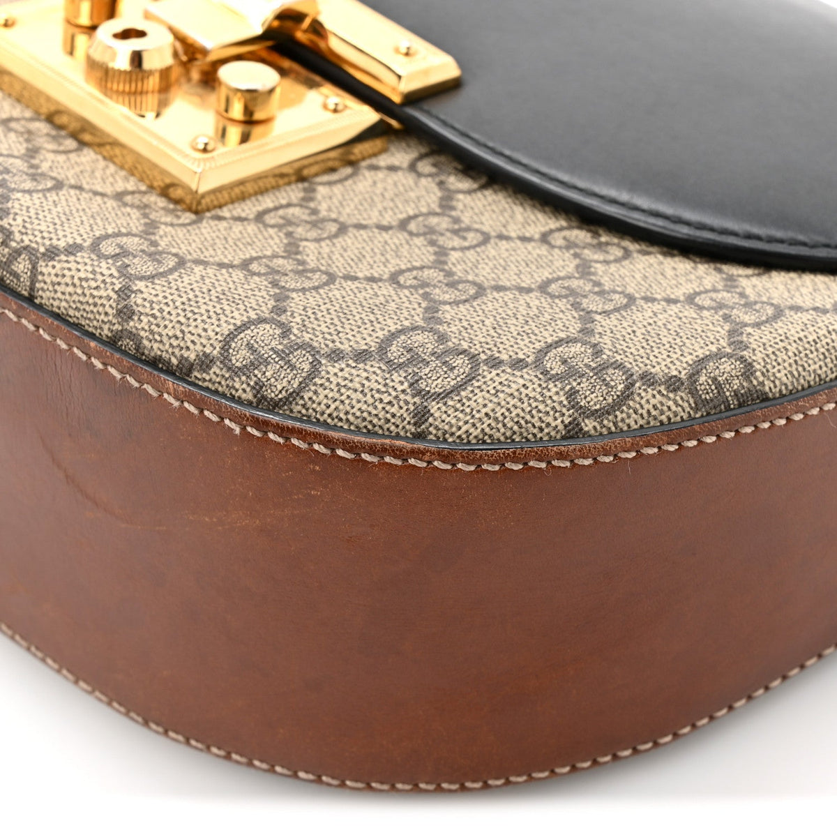 GG Supreme Monogram Web Medium Padlock Messenger Shoulder Bag Black product image 12, provided for visual reference and