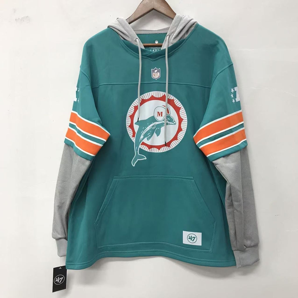 Miami Dolphins Retro logo Official NFL 47 brand hoodie product image 1