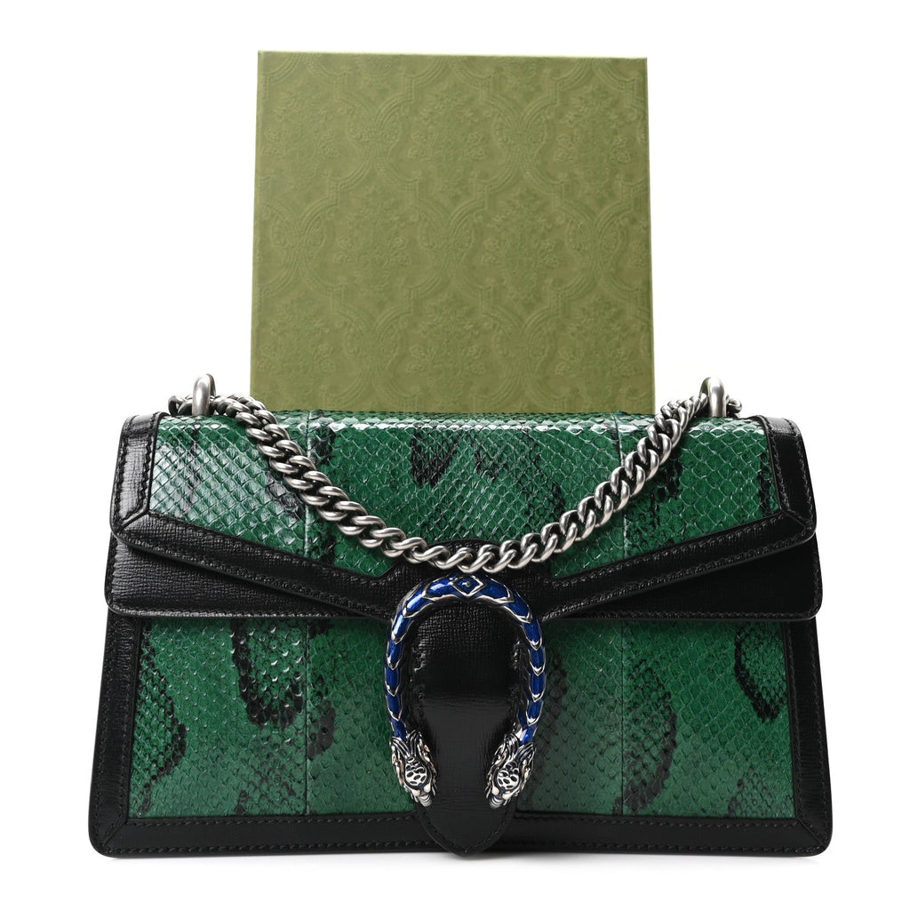 Snakeskin Enamel Small Dionysus Shoulder Bag Green product image 11, provided for visual reference and product detail review