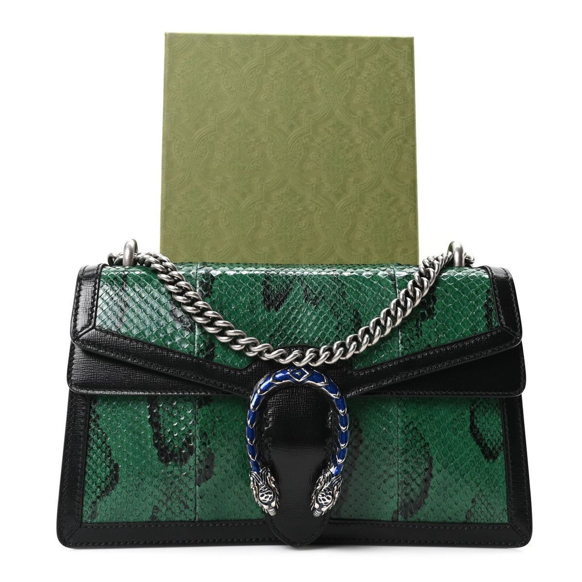 Snakeskin Enamel Small Dionysus Shoulder Bag Green product image 11, provided for visual reference and product detail review