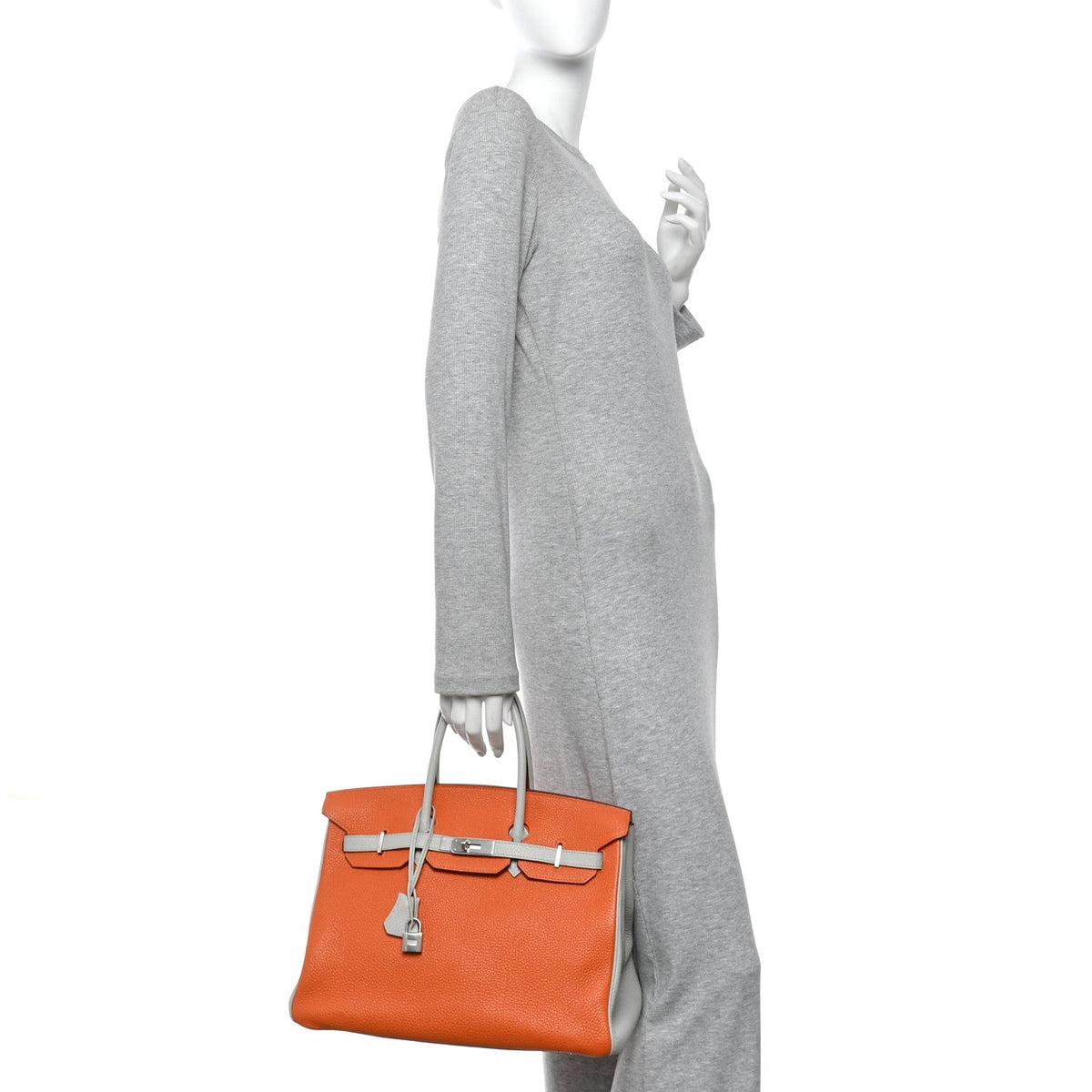 Togo Horseshoe Birkin 35 Orange Gris Perle product image 2, provided for visual reference and product detail review